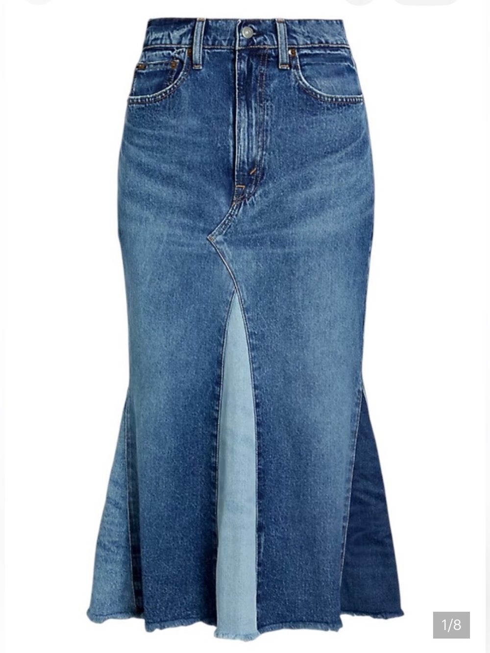 Polo Ralph Lauren 28 two tone Denim Maxi Skirt in Blue - Women Jeans - Picture 6 of 12